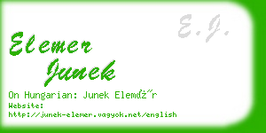 elemer junek business card